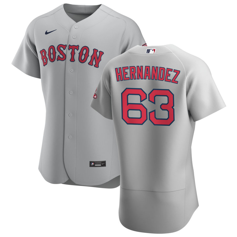 Boston Red Sox 63 Darwinzon Hernandez Men Nike Gray Road 2020 Authentic Team MLB Jersey